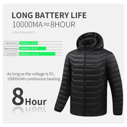 21 Areas Heating Jacket Men Winter USB Electric Heated Coat Functional Self Heating Clothes Outdoor Snow Ski Thick Padded Jacket
